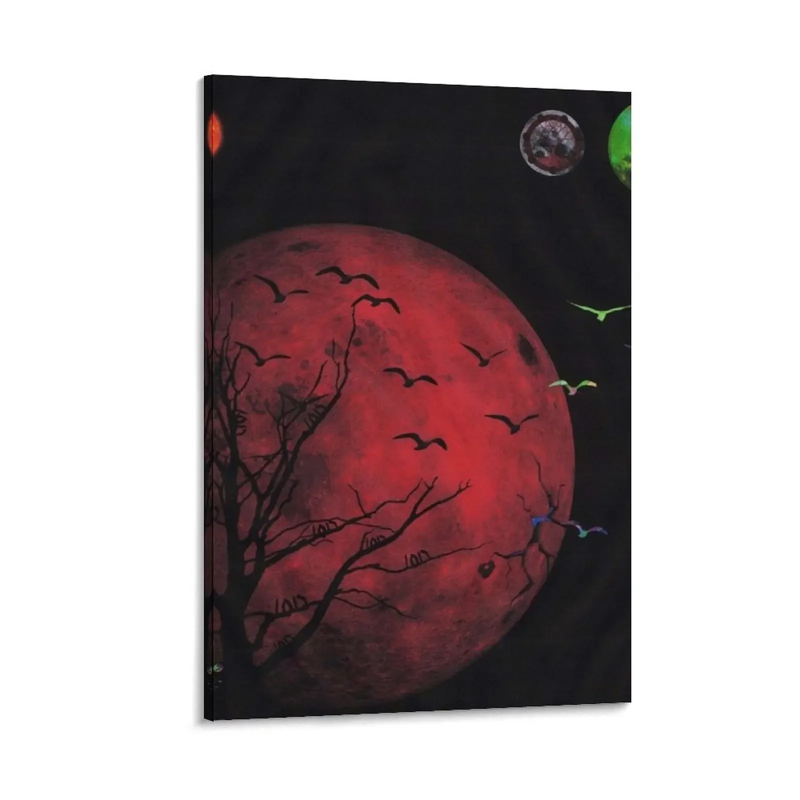 

Fire red moon Canvas Painting room decorations aesthetic cute room decor interior paintings decorative wall canvases