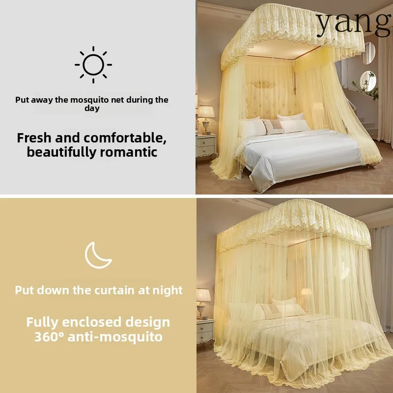 CX gradual change guide rail double pulley hook mosquito net thickened encryption home bedroom floor mosquito net