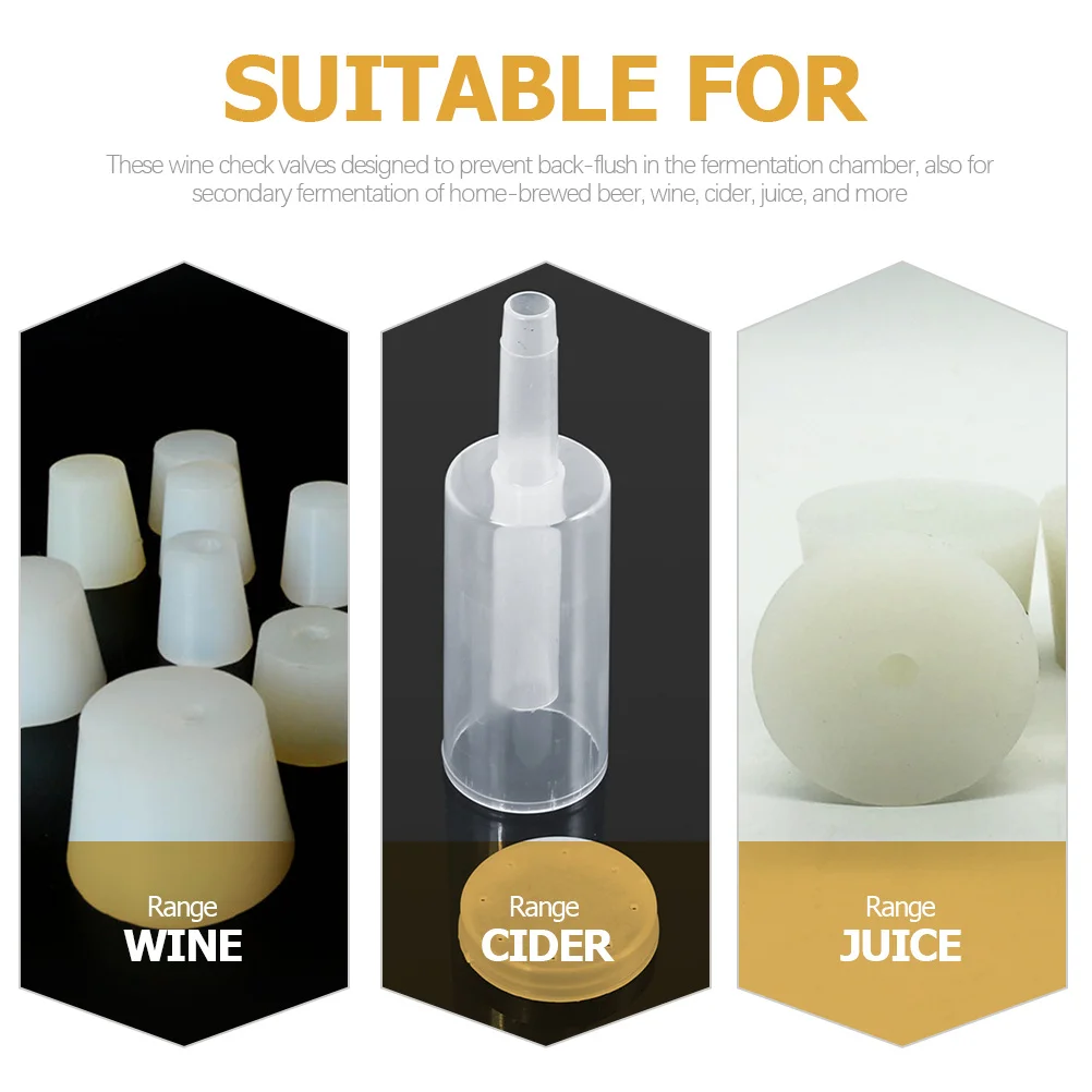 

1 set Fermentation Airlock Silicone Grommet For Brewing Wine Beer Preservation Bubble Airlocks Stoppers Supplies Jars Airlocks