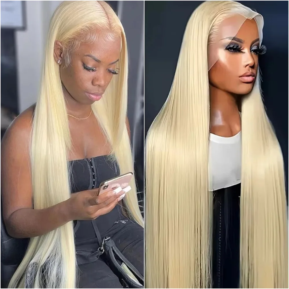 

Блонд-парик из натуральных бразильских волос 613, прямой, 220% плотности, с HD-кружевной фронтальной частью 13x6 и прозрачным кружевом 13x4, для женщин