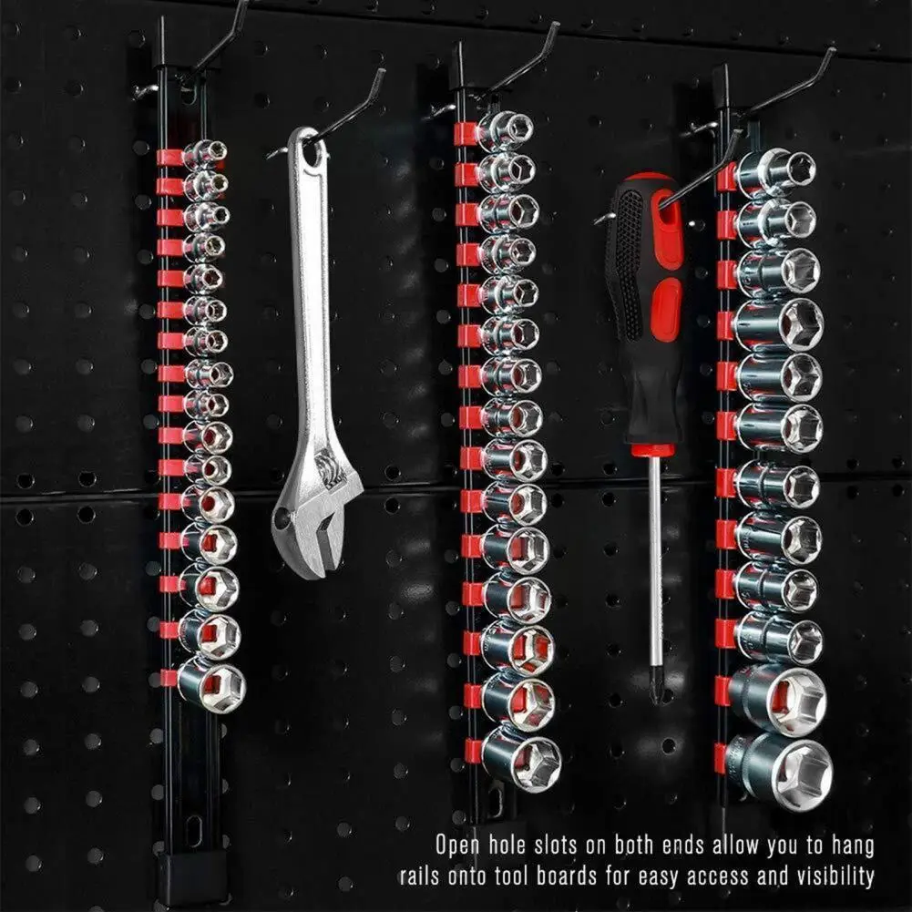 6/9Pcs Drive Socket Holders Organizers Reusable Universal Easy to Identify Socket Clip Rail Holders