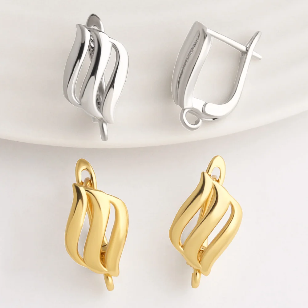 OCESRIO Twisted Wave Hoop Earrings Brass Gold Plated Statement Huggie Earrings Fashion Jewelry Wholesale Accessories erha137