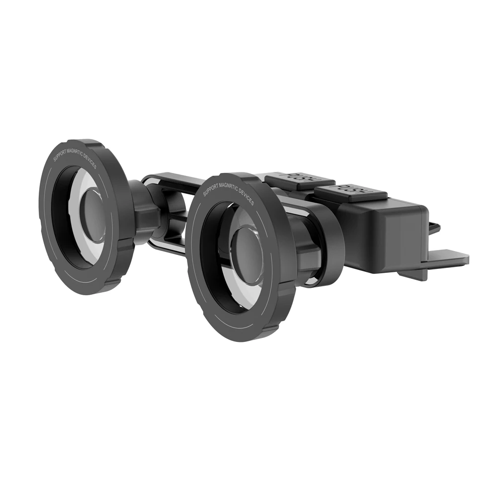 Dual Phone Magnetic Car Mount CD Slot Holder Auto Interior Stand for Apple IPhone Samsung Galaxy GPS Navigation Secure Calling
