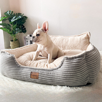 Corduroy Dog Sofa Bed Winter Warm Cat Nest Cushion Pets Special Deep Sleeping Warm Fluffy Kennels for Small Medium Dogs Cats