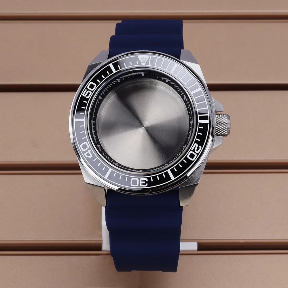 

43.8MM For Modified Samurai Diver Watch Case Rubber Strap Sapphire Glass For NH35 NH36 NH38 NH34 4R36 Movements 28.5mmDial 20ATM