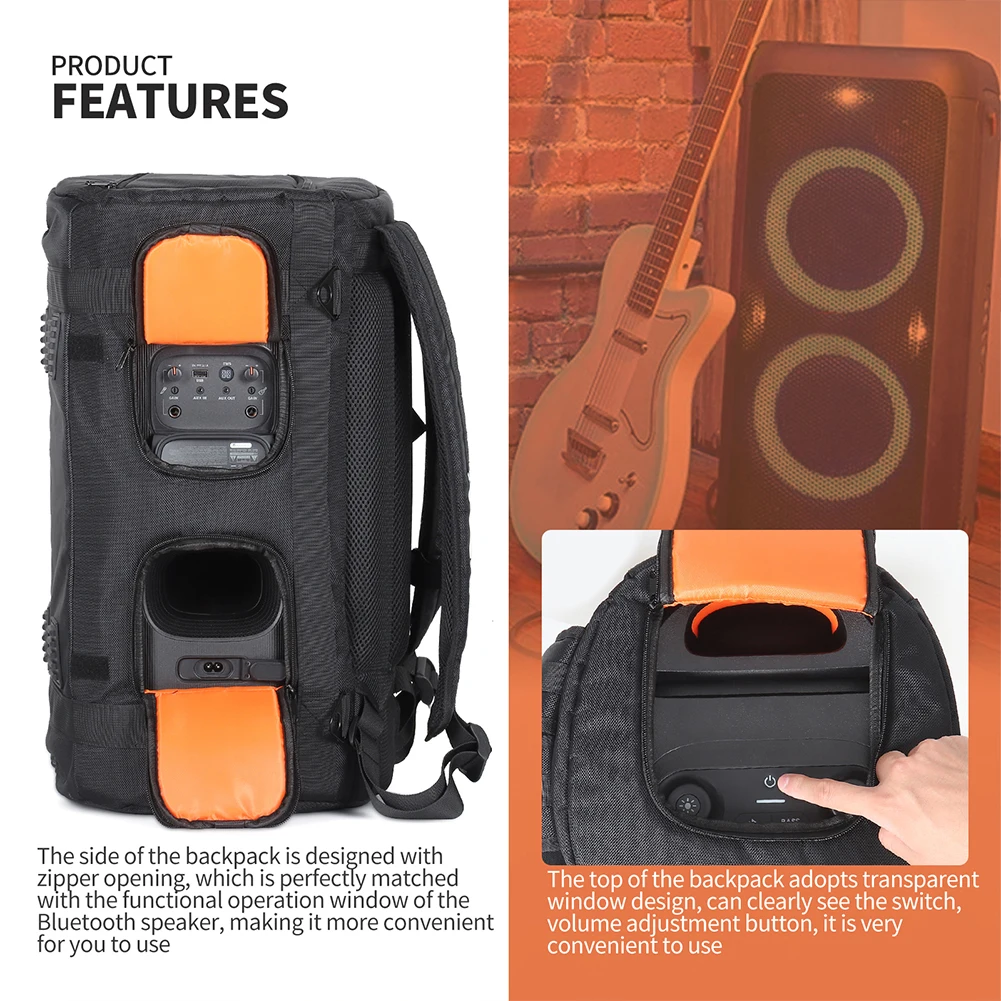 Waterproof Speaker Shoulder Bags Large Capacity Speaker Protection Case Storage Bag with Adjustable Strap for JBL Partybox 110