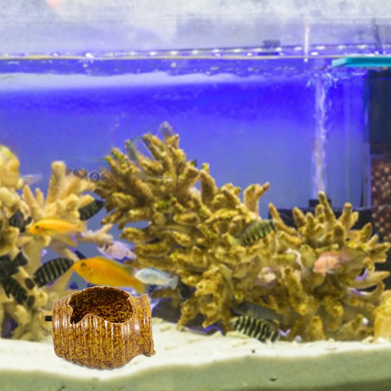 

Fish Tank Decorations Decorative Waterfall Jar Ceramic Feature Fountain for Indoor