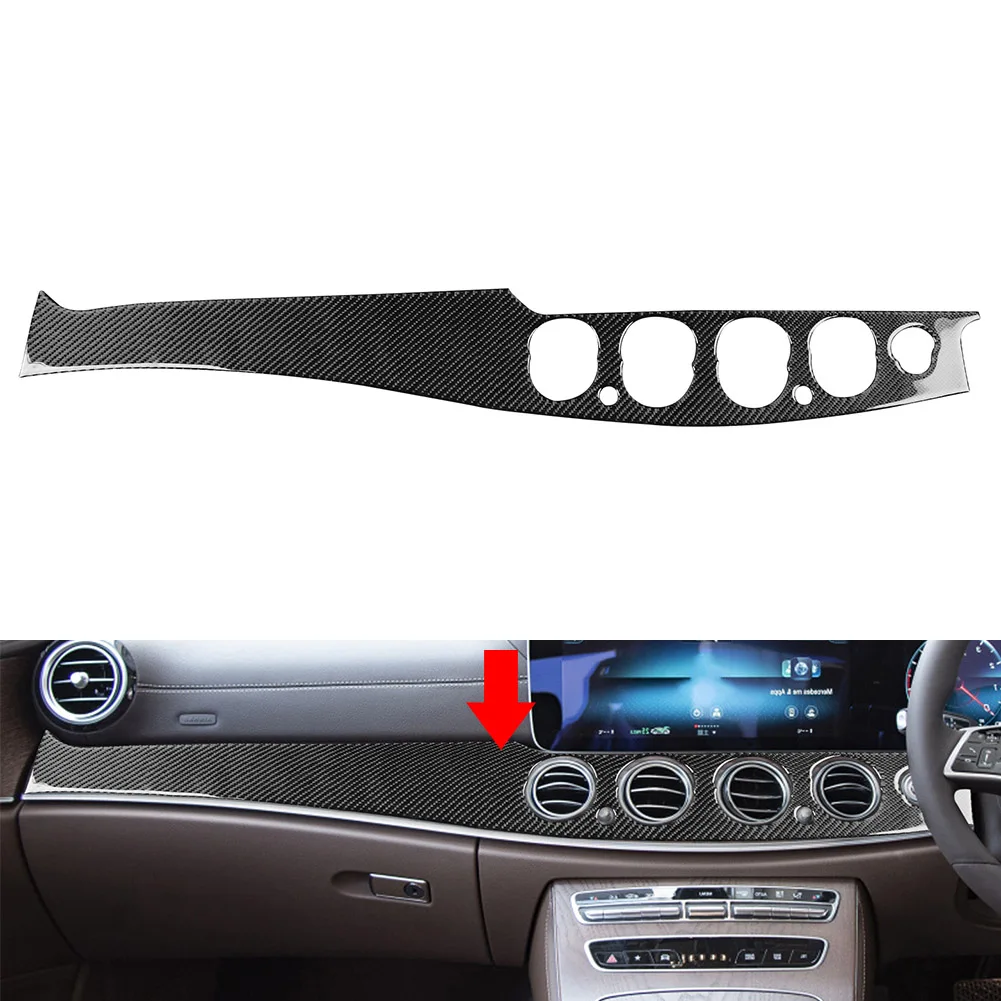 RHD Auto Dashboard Air Outlet Vent Cover Trim Carbon Fiber Pattern Decoration For Mercedes Benz E Class W213 2016-2020