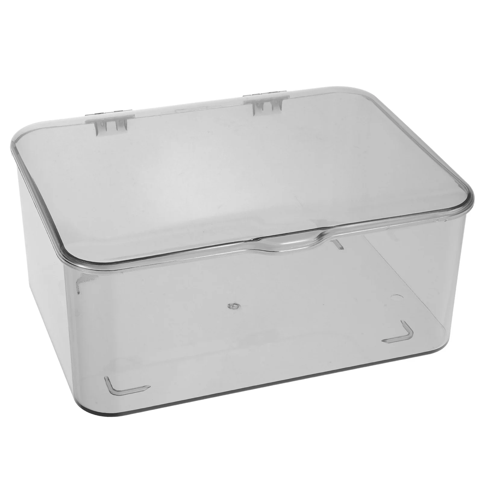 

Transparent Grey Desk Organizer Box Lid Small Office Jewelry Craft Supplies Storage Container Clear Plastic Drawer Organizer