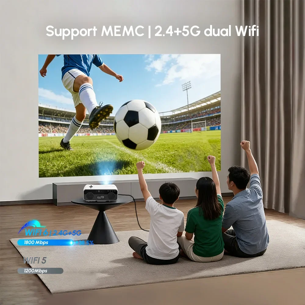 New 4K Smart Projector with Netflix Auto Focus Home Theater Projector 5G WiFi6 Bluetooth MEMC Gaming Movie Projector 2+64G Dolby