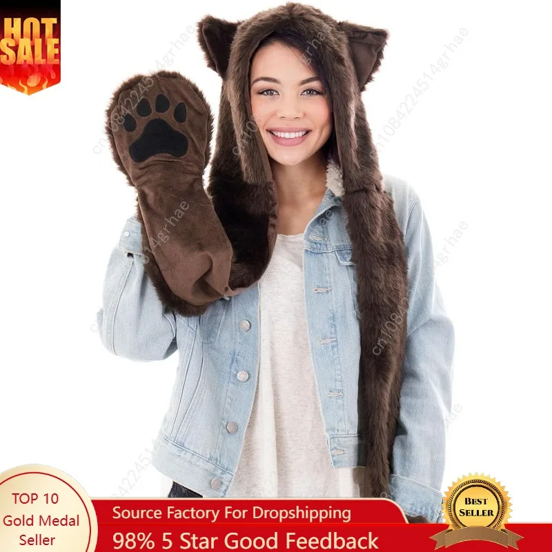 

Simplicity 3-in-1 Multi-Functional Animal Hat, Scarf, & Mitten Combo