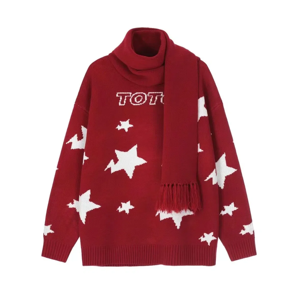 New Year Red Christmas Sweaters Women's Thickened Autumn Winter Popular Atmosphere Relaxed Long Top Pullover