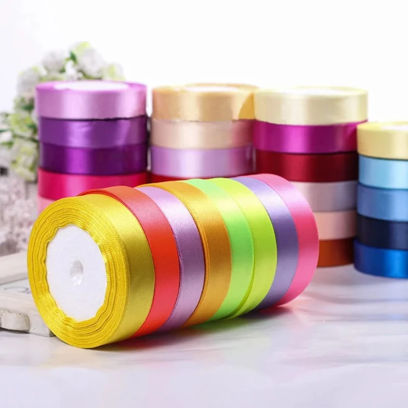 22 متر/وحدة 15 مللي متر شريط من الساتان DIY بها بنفسك القوس الحرفية ديكور حفل زفاف الديكور هدية التفاف الشريط الملابس المواد المساعدة