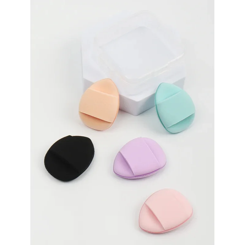 Juego de 5 Mini base de esponja para dedos, pequeño cojín de aire, esponja en polvo, corrector facial, crema Bb, aplicador cosmético, herramientas de maquillaje
