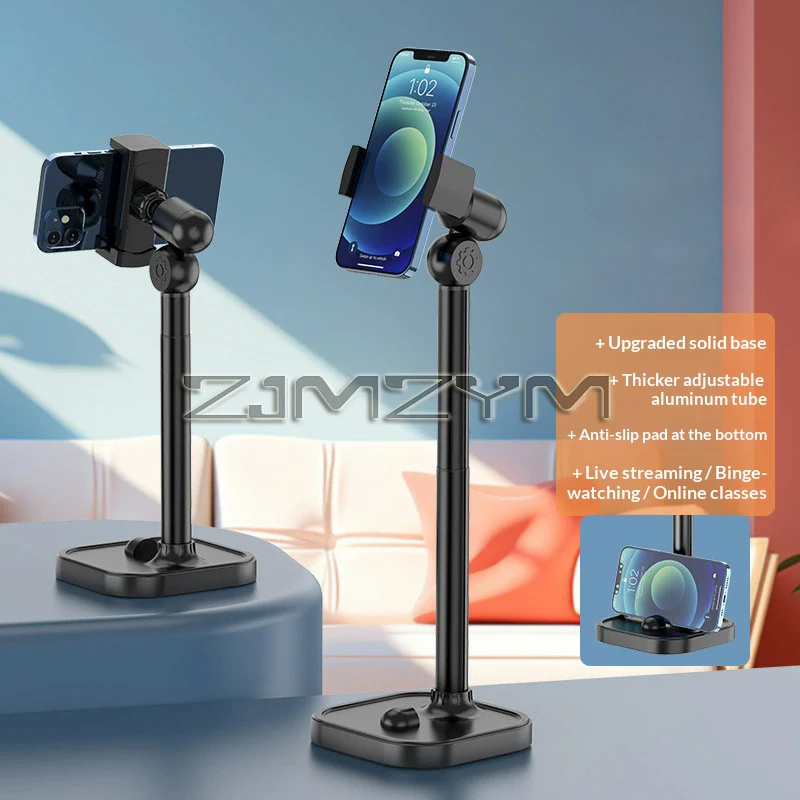 

Universal Live Streaming Mobile Phone Stand Desktop Holder Adjustable Height And Telescopic Aluninum Stand