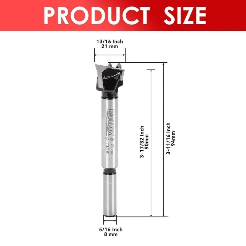 

21mm Professional Woodwork Drill Bit Woodworking Hole Stainless Steel
