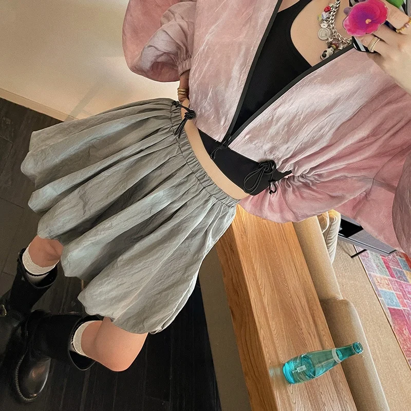 

Vimas Faionable Girl Paratrooper f Skirt adient ey Cool Functional High Waist Skirt Commute Sle Casual Loose Fit
