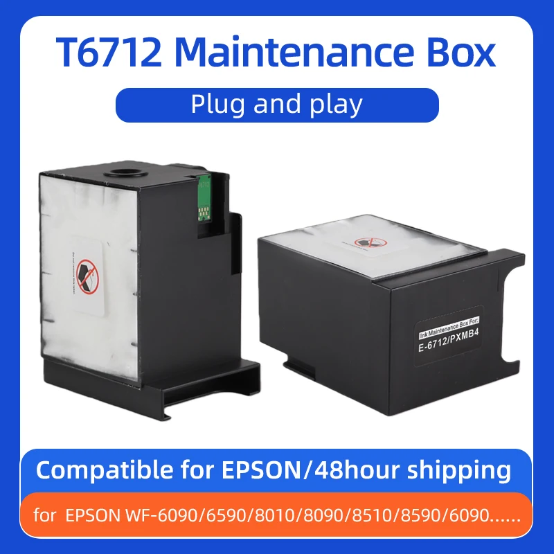

T6712 T671200 Compatible Ink Maintenance Box with Chip for Epson WF-8093 WF6090 6091 6093 6590 6593 WF8583 WF8510 Waste Ink Tank