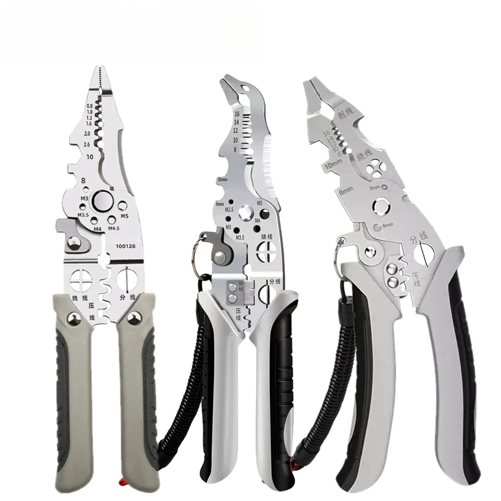 Multifunctional Wire Crimper Pliers Cable Cutter Adjustable Automatic Electrical Wire Stripper Stripping Terminal Hand Tool