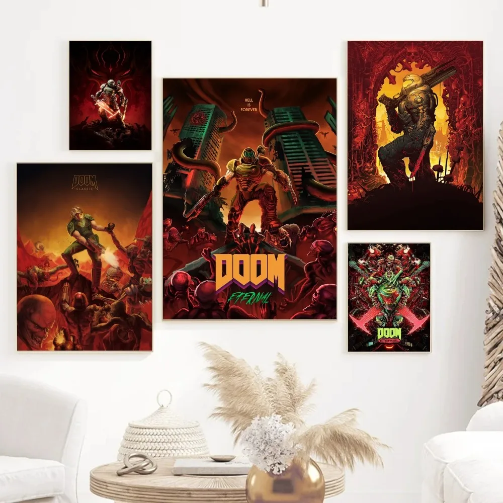 1pc Doom Poster Paper Print Home Bedroom Entrance Bar Cafe Art Painting Decoration