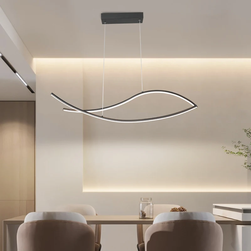 Scandinavian LED Restaurant Chandelier, Modern Art, Simple, Creative, Personality, Store Bar, Long Line Light