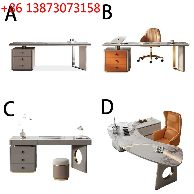 Italian light luxury rock slab small apartment household bedroom modern simple desktop computer table