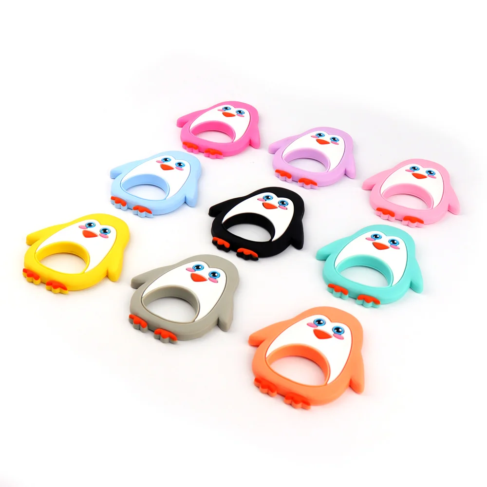 TYRY.HU 1PCS Penguin Silicone Beads  Food Grade Baby Chewable Teething Beads For DIY Silicone Baby Pacifier Teether Necklaces