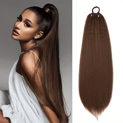Coda di cavallo dritta sintetica su fascia elastica parrucchino naturale capelli finti estensioni dei capelli coda di cavallo lunga resistente al calore per le donne