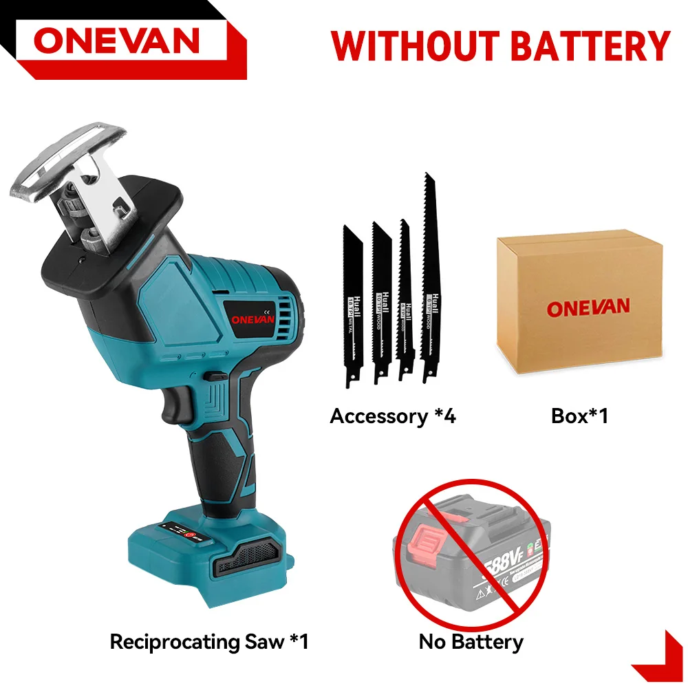 3600w 12000spm Bürstenlose Säbelsäge Drahtlose Kettensäge Schneiden Säge Holz Schneiden Werkzeuge Mit Sägeblatt Für Makita 18V batterie Pin