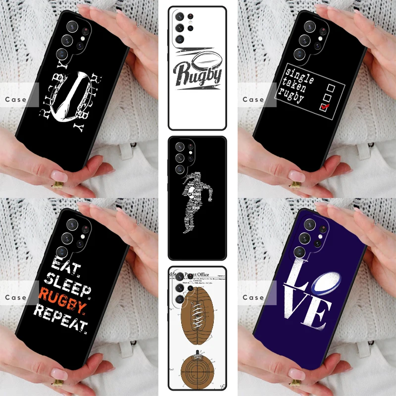 Rugby TPU Phone Case for Samsung Galaxy S26 S25 S24 S23 S22 S21 S20 Note10 Plus FE Ultra Cover