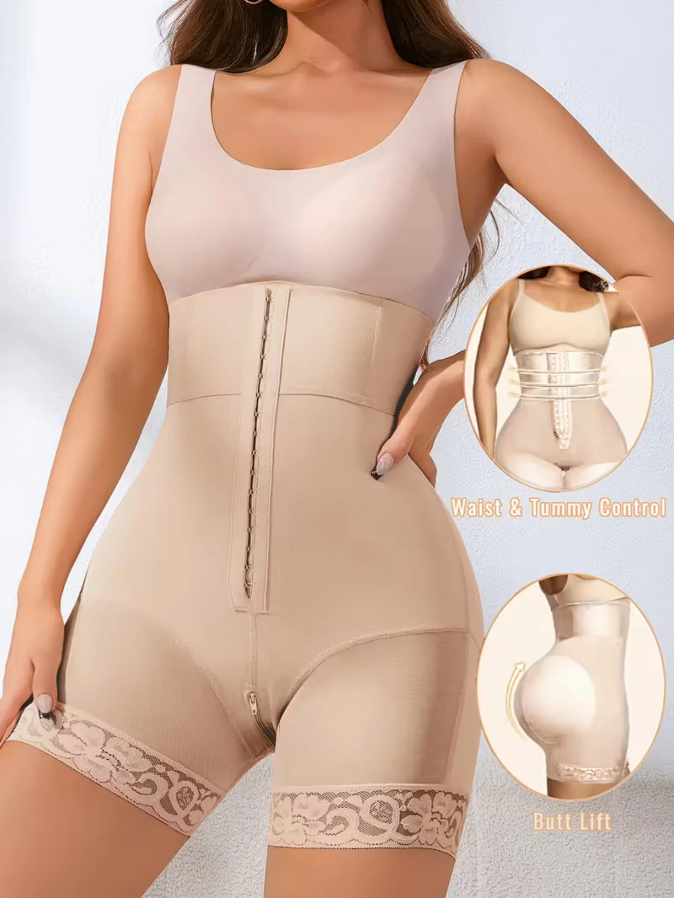 

1 шт. корректирующее белье для подтяжки ягодиц и коррекции фигуры для женщин, трусики с эффектом утяжки живота, на крючках и молнии