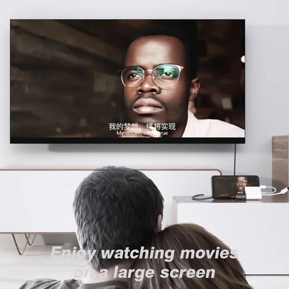 محول Lightning إلى HDMI عالي الدقة 4K @ 60 هرتز من النوع C إلى HDMI 4 في 1 نفس محور الشاشة لهاتف iPhone 16 15 14Pro Max MacBook Samsung للمراقبة