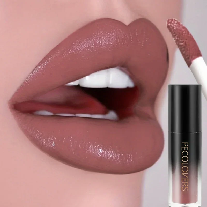 Sexy Red Lip Gloss Velvet Long Lasting Lipstick Makeup Waterproof Non-stick Cup Lip Tint Nude Liquid Lip Stick