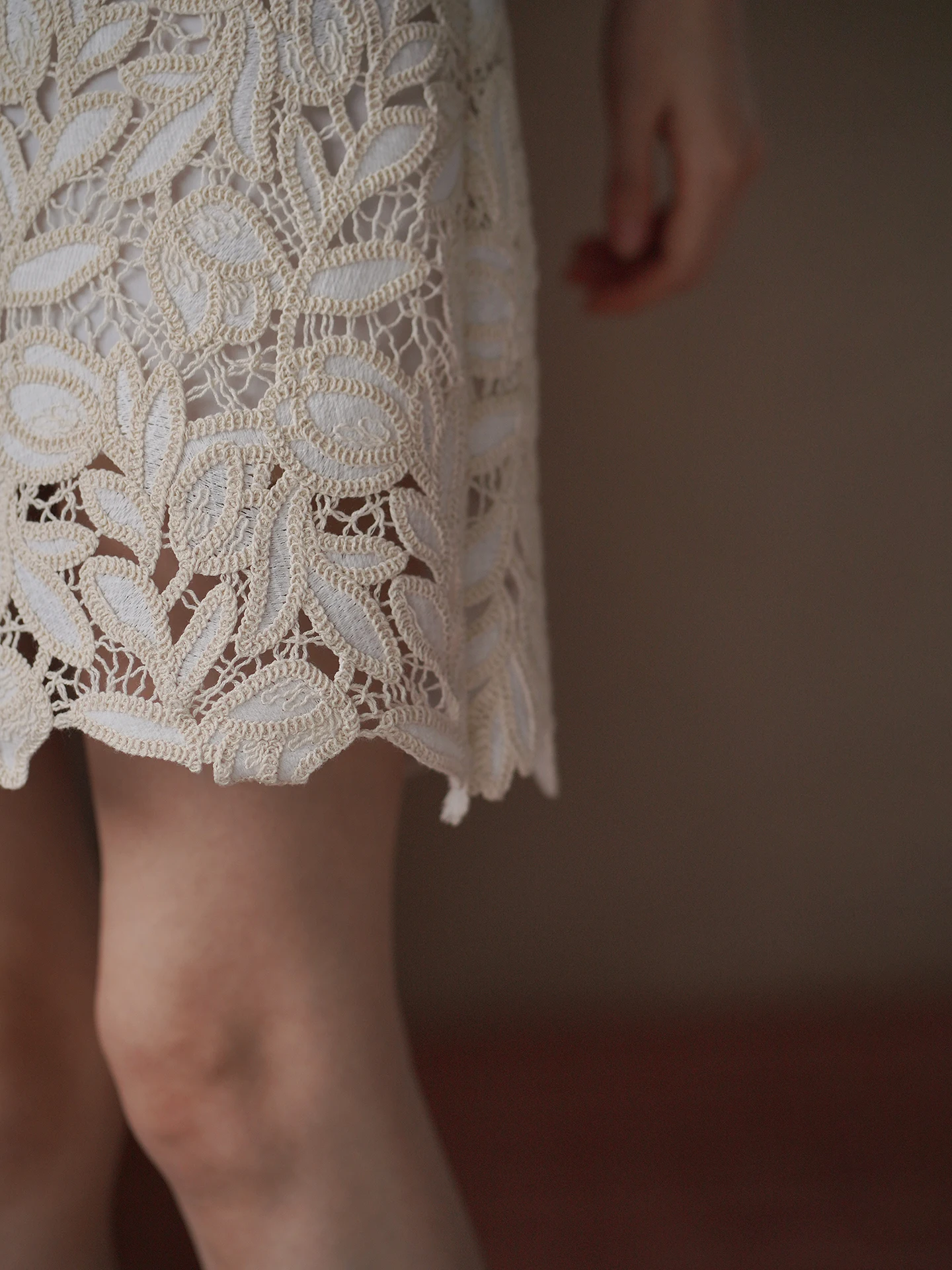 Elegant Lace Embroidery High Waist Hollow out Miss Hacikis Skirt Youthful Commuter Style Standard Fit A-Line Polyester Fabric