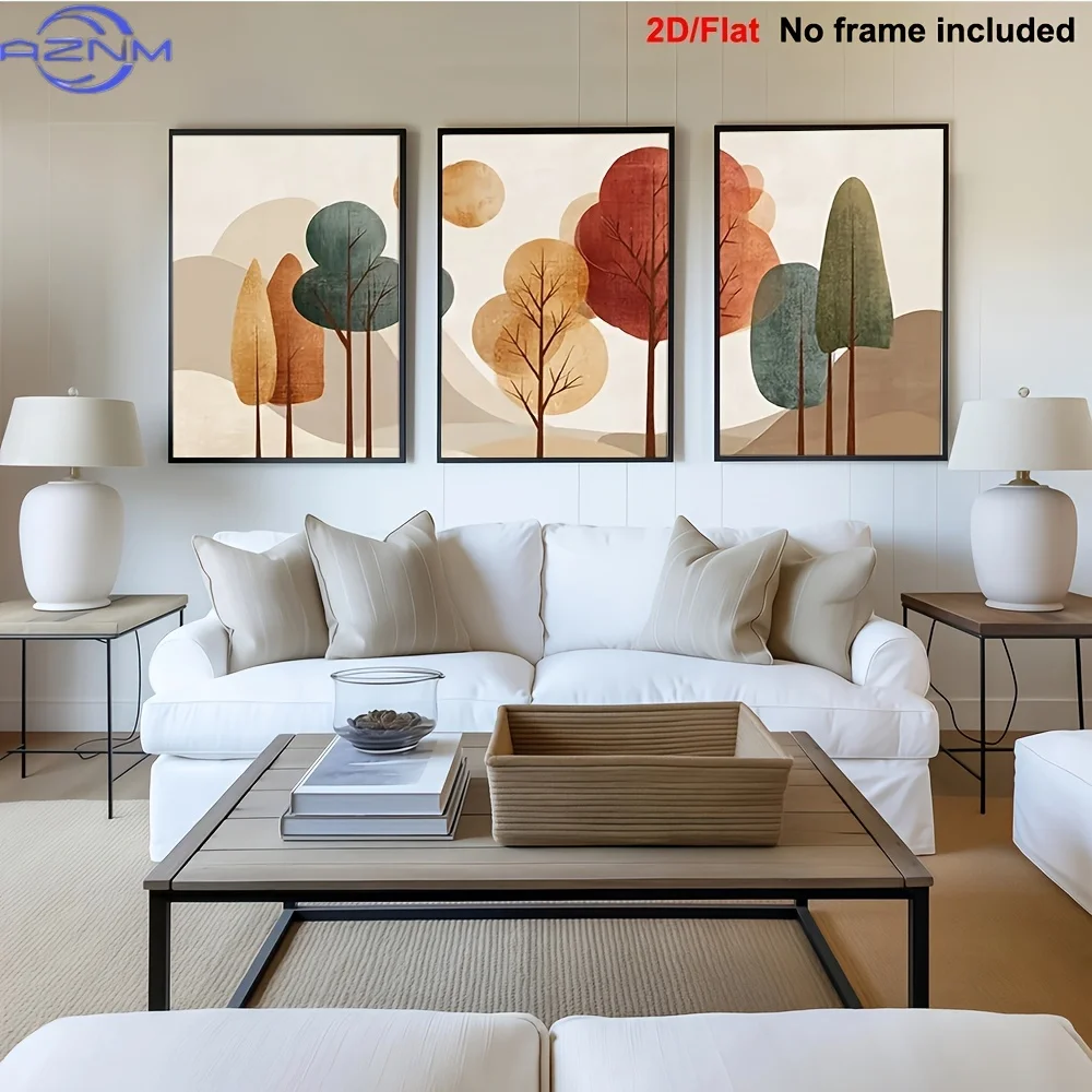 3pcs Frameless Decorative Painting, Exquisite Canvas Art, 3 Floral Wall Art Pieces, Abstract Wall Decor, Floral Artwork, Moder