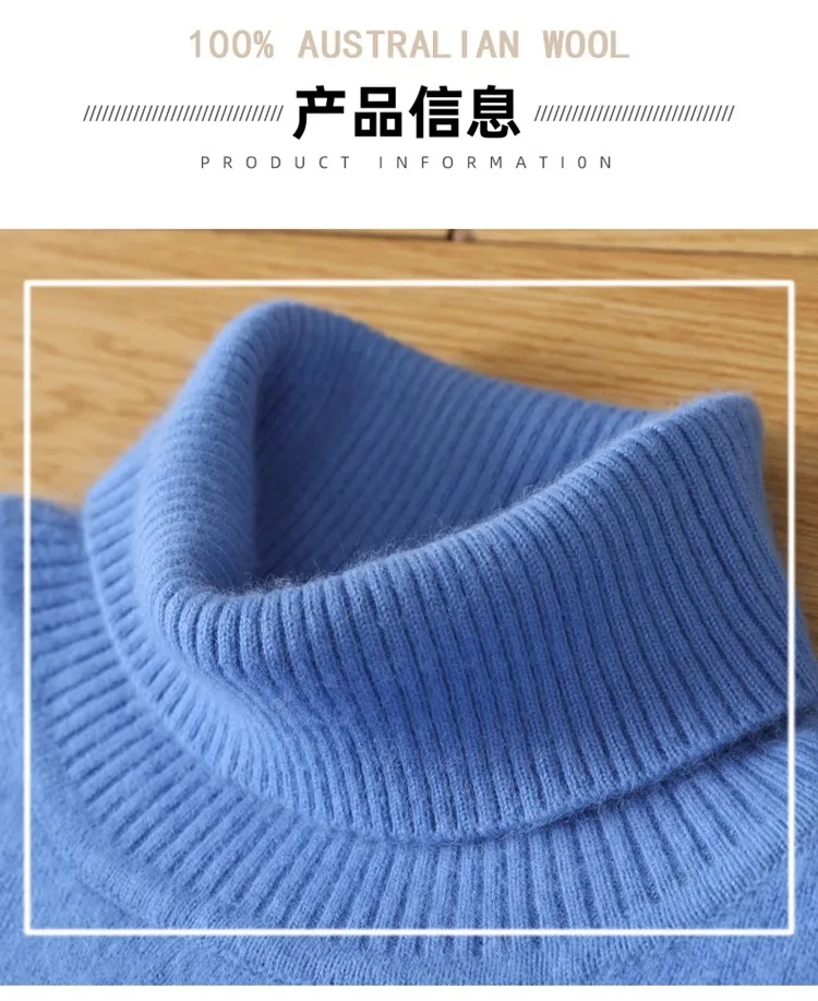 Herren-Pullover aus 100 % reinem Nerz-Samt-Kaschmir mit hohem Revers, gestrickt, für den Winter, neue Oberteile, langärmelige High-End-Pullover – Detail 7