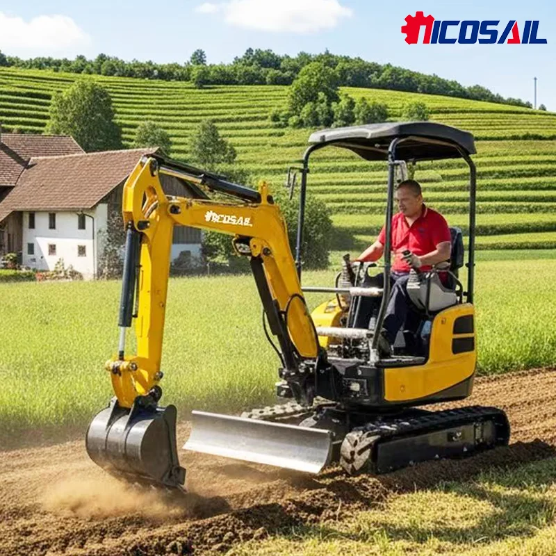 

Nicosail Real Weight Price Hydraulic Crawler 1.8 Ton 2 Ton 1.5 Ton Mini Small Excavator Diesel With EPA Euro 5 Engine