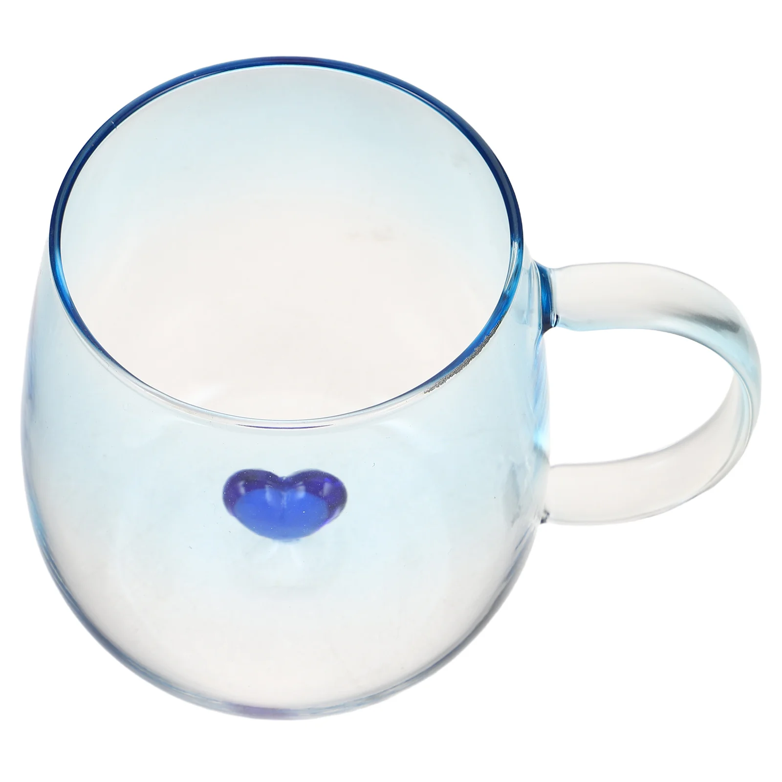 

Creative Gradient Color Coffee Mug Single Layer Transparent Glass Tea Cup Heart Inside 3D Design Romantic Valentine Breakfast