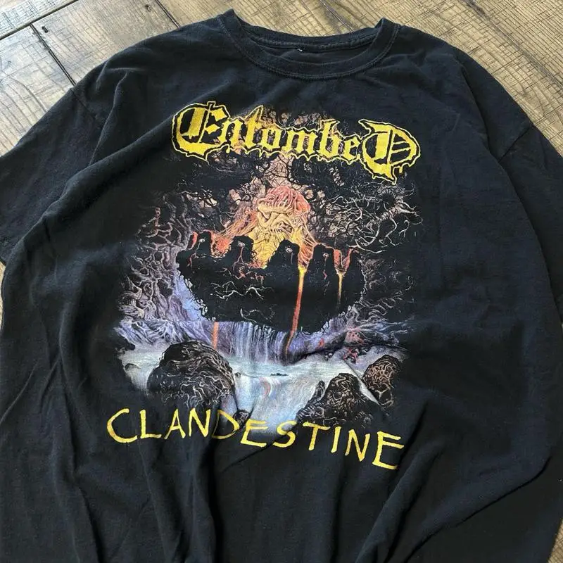 Entombed Clandestine Band Tour T-Shirt I’m Already Dead Swedish Metal Band Large