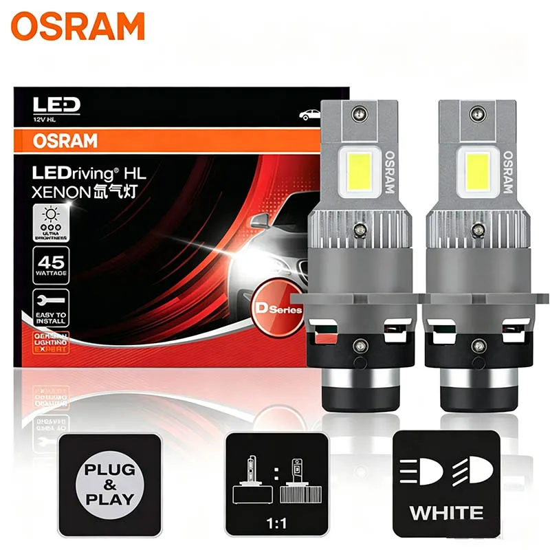OSRAM Genuine D4S LEDriving XENON LED Car Headlight Bulbs 45W 12/24V 6000K White Canbus 1:1 HID Xenon Replacement Lamp 1Pair