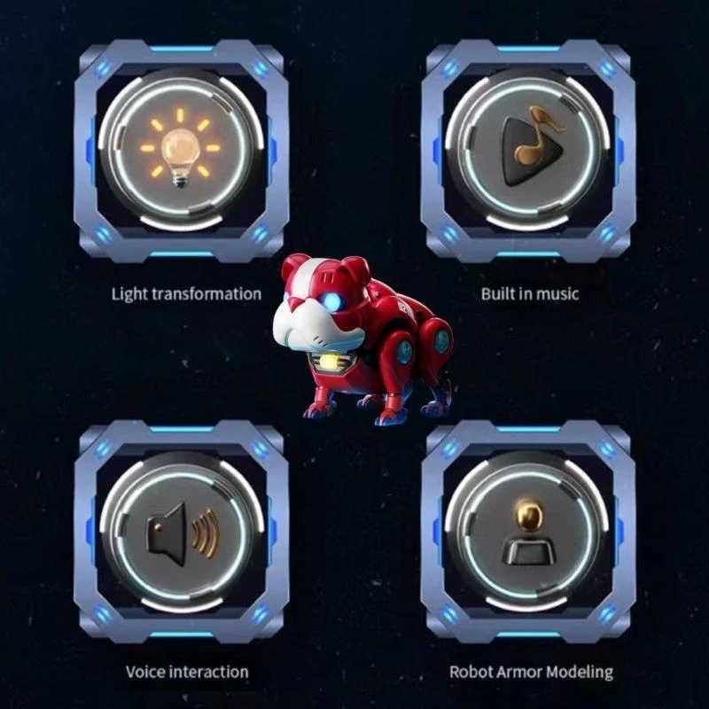 Brinquedo elétrico para cães com som e luz, brinquedo musical para crianças andando e dançando robô 15UB