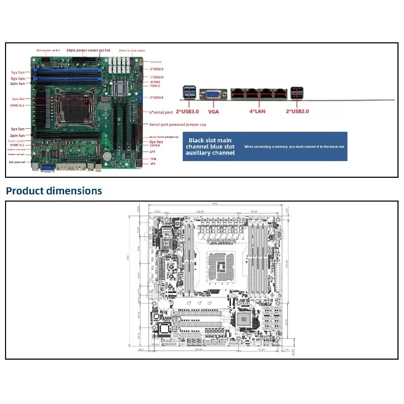 C612 industrial computer nas soft routing main board E5 Xeon V3V4 server virtual machine 10 disk X99 computer