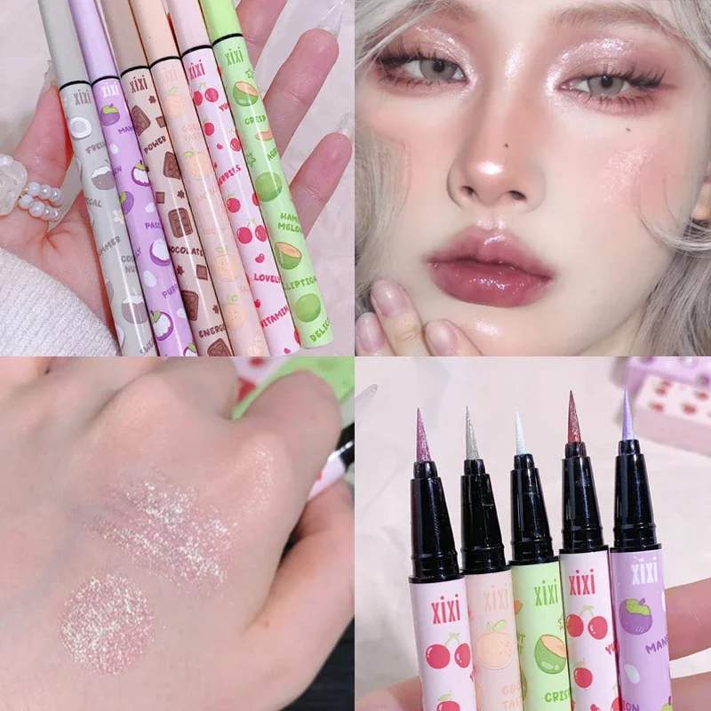 Glitter Eyeliner Pencil 8 Color Pearlescent Pink White Highlighter Lying Silkworm Shadow Diamond Liquid Eyeliner Pen Eye Makeup