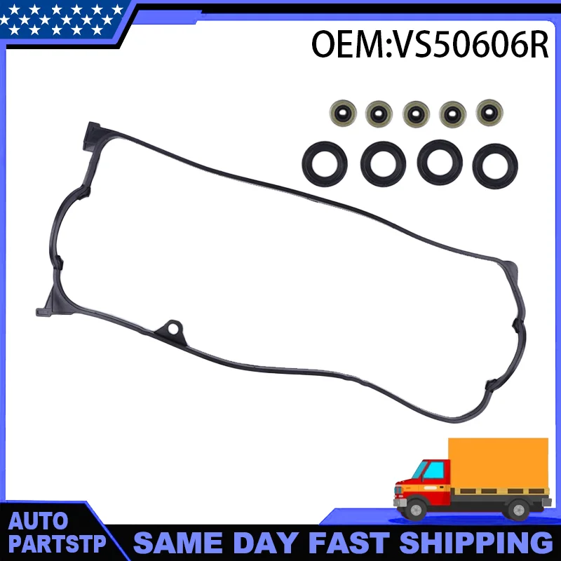Valve Cover Gasket Set Replacement VS50606R Compatible with Honda Civic DX LX V-TEC 1.7L L4 SOHC (16 VALVE) ENG CODE D17A1 2001-2005