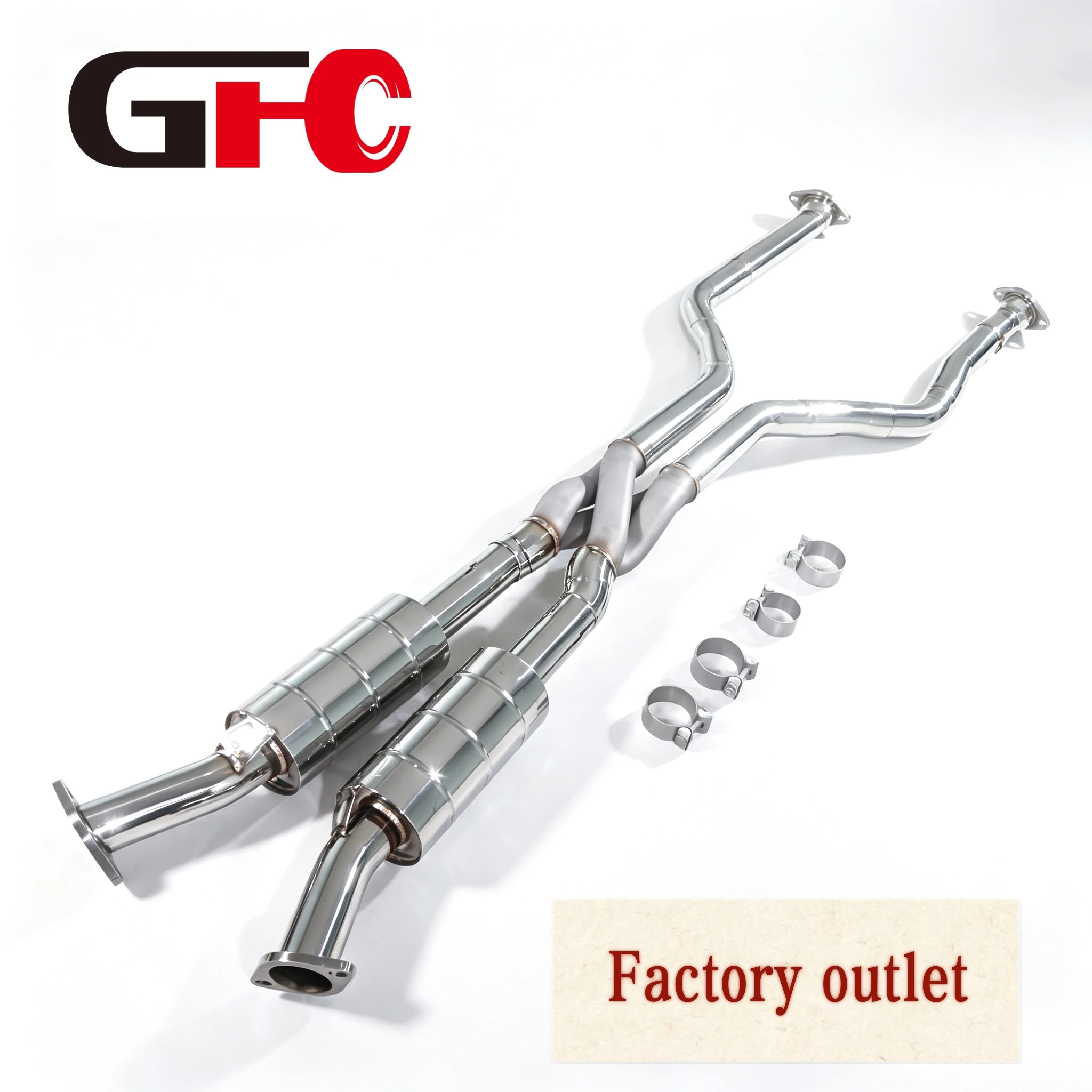 GFC brand Exhaust Pipe for Lexus RCF 5.0 modified with Z-type tube and resonator with 304 SUS High-performance Exhaust System