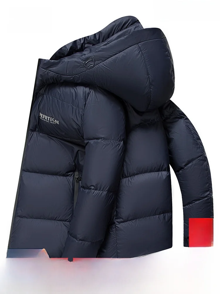 

Мужская утепленная куртка-пуховик с капюшоном Snow Flng, повседневная, деловая, теплая, однотонная, осенне-зимняя, новинка, с наполнителем из пуха