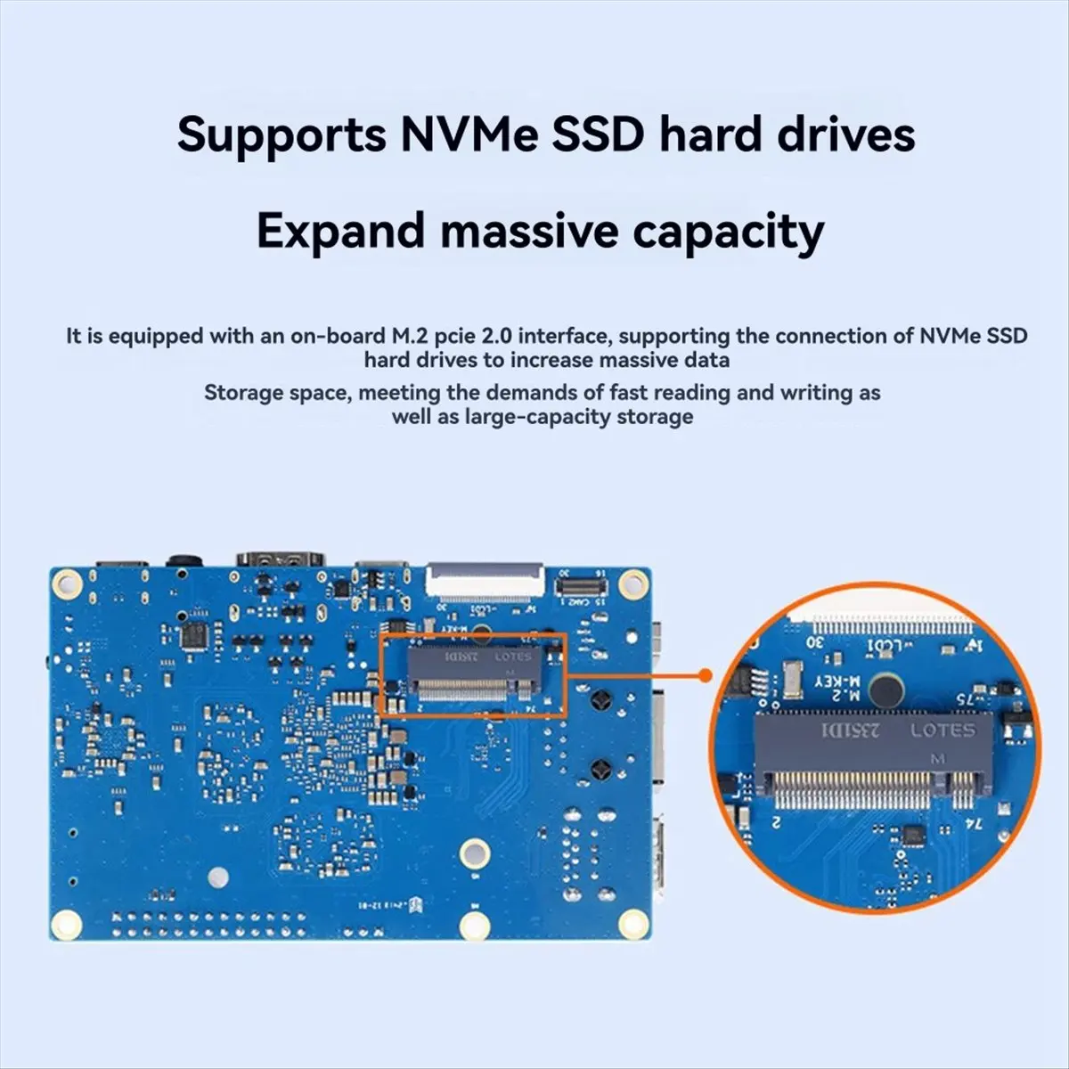 (A26M) For Orange Pi 5 RK3588S 8GB LPDDR4/4X 8-Core RISC-V 6TOPS AI CPU WiFi+BT SSD Gigabit Ethernet Single Board Computer