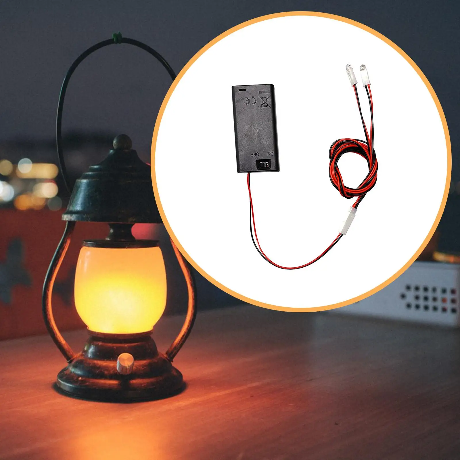 Kit d'éclairage pour maison de poupée, fils lumineux, modèle fait à la main, petit support de batterie
