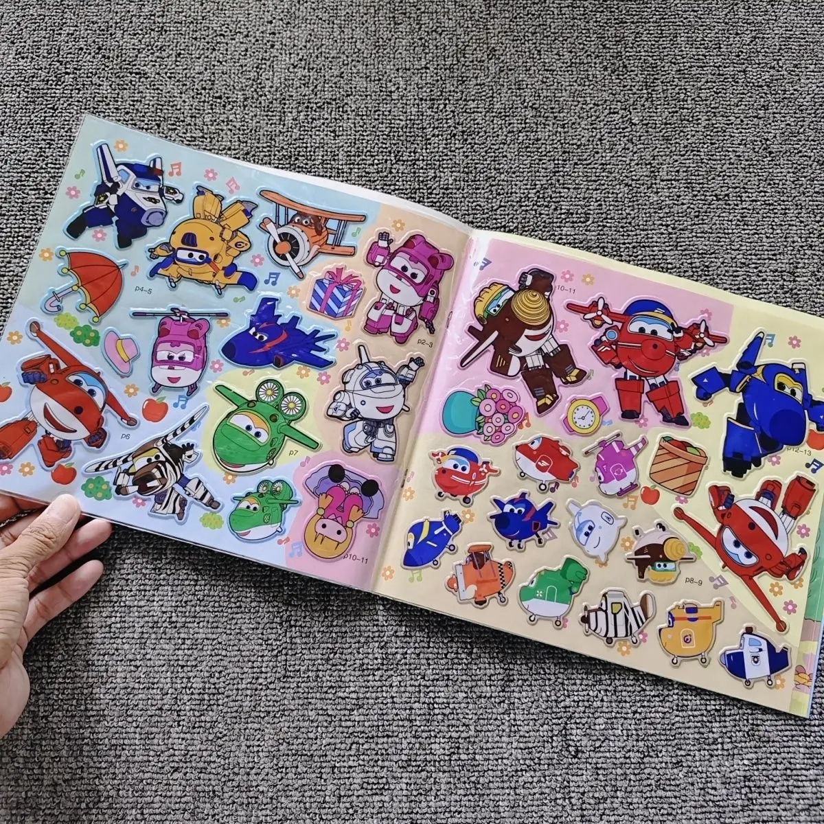 

Super Wings Baby, Sticker Book, Toddler, Puzzle, Game Book, Children's, Early Education, Enlightenment Book, Ledi Xiao Ai Duoduo