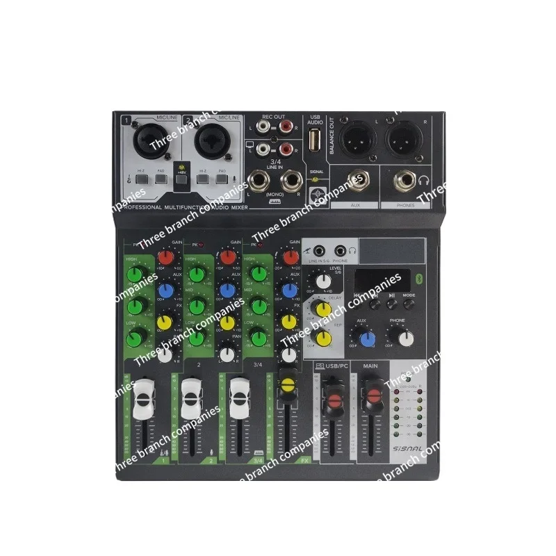 GAX-6BT Small 6-way Bluetooth Small Mixer Built-in 48V Power Supply Stage Guitar Amplifier Player Mixer